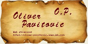 Oliver Pavitović vizit kartica